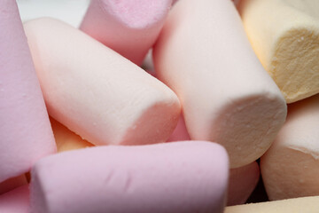 Marshmallows. Close-up of a pile of colorful mini marshmallows