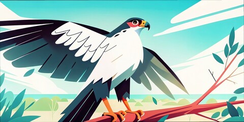 Fototapeta premium Beautiful Falcon in Flight