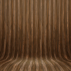 Naklejka premium Curved wooden wall
