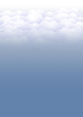 Blue sky with clouds for background, color illustration