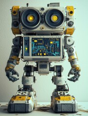 Fototapeta premium Retro robot design. AI.