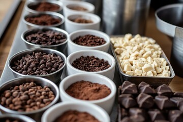 Fototapeta premium Assorted Chocolate Ingredients Ready For Making Delicious Treats