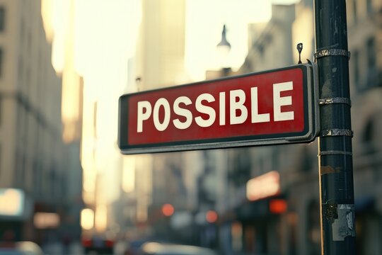 Text "POSSIBLE" , 3d rendering , mockup photoshop & style photo shop