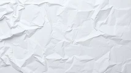 Obraz premium Crumpled white paper with visible creases and wrinkles, closeup, detail, empty