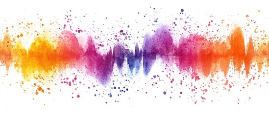 Fototapeta premium Abstract colorful soundwave with watercolor splashes, soft blending,