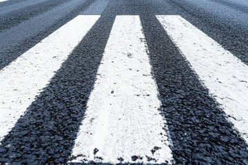 road markings on asphalt, providing clear lane guidance and organization.