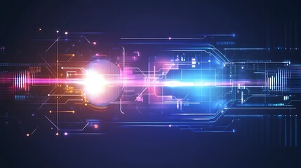 Obraz premium Futuristic Technology Background with Abstract Digital Elements