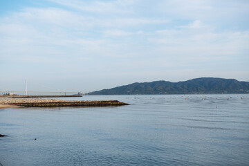 夕方の明石の海の風景