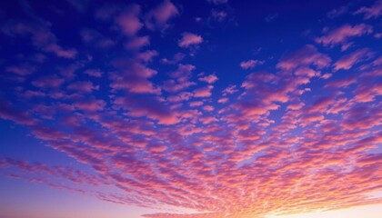 Fototapeta premium blue sky with dramatic pink clouds