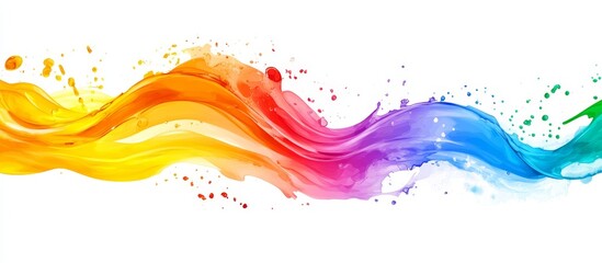 Vibrant rainbow liquid wave splash.