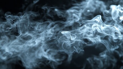 Obraz premium Abstract Swirling Blue Smoke Against Dark Background