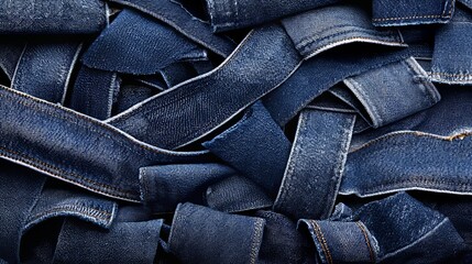 Worn denim texture, intricate rips and holes, classic blue jeans look