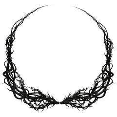 3D rendered wild fantasy wreath made of thorns isolated on transparent background © HWWO Stock