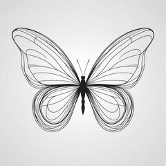 Elegant Line Art Butterfly Design Illustration