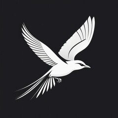 Obraz premium White Bird in Flight Graceful Wings Soaring