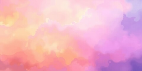 Abstract watercolor background of a sunset sky in shades of orange and purple with a blend of colors creating a dreamy and ethereal effect, colors, purple