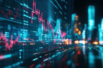 Fototapeta premium Business analyze economic growth charts for business finance decisions and financial decision-making. Stock Market report, Business finance and investment, Strategy, Data Collection, Forecasting