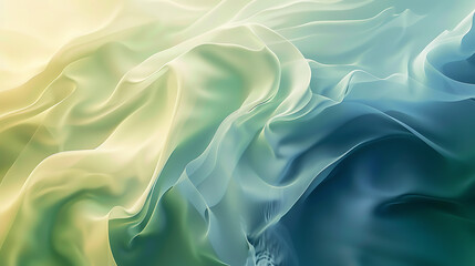 Obraz premium Abstract Draped Fabric in Green and Teal Hues
