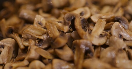 Fresh diced fried mushrooms