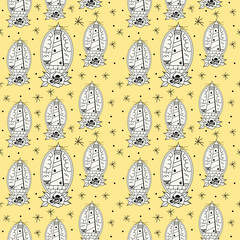old school lighthouse illustration pattern, just the outline