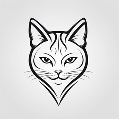 Obraz premium Elegant Black And White Cat Head Design