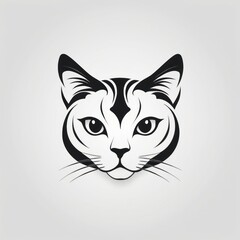 Obraz premium Stylish Black and White Cat Head Design