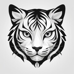 Obraz premium Abstract Black And White Tiger Head Design