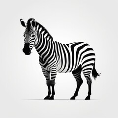 Fototapeta premium A striking black and white zebra stands elegantly