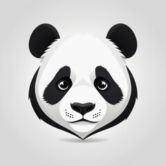 Fototapeta premium Adorable Panda Bear Face Close Up Illustration