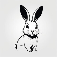 Fototapeta premium A Charming Black And White Rabbit Illustration