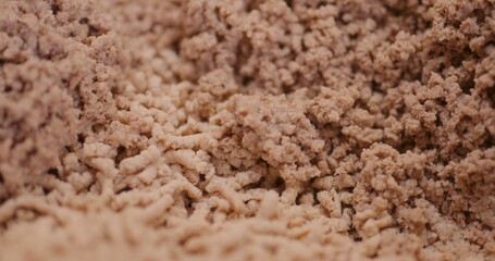 Close-up of changed meat and its structure