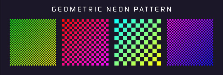 Groovy checkered pattern, colorful distorted tiled grid. Vintage wavy curved backdrop, distortion effect. Funky geometric chessboard texture, retro background in 90s style, y2k. Vector illustration