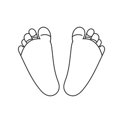line art or sketch baby foot unique with blank background