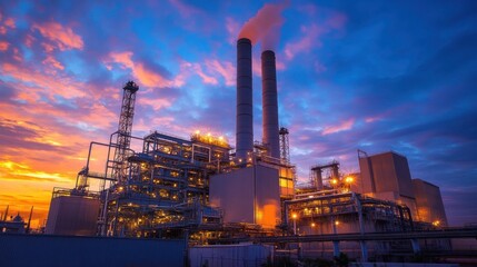 Obraz premium Power Plant Sunset.