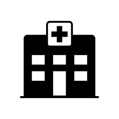 Obraz premium Hospital building flat icon vector design.