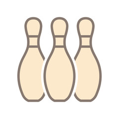 Fototapeta premium Bowling pin icon. Bowling game. Simple icon Logo template. Bowling club, tournaments. Sport icon.