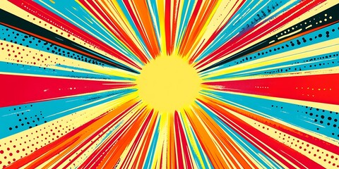 Fototapeta premium Abstract Colorful Radiating Lines Design