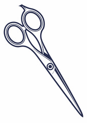 Scissors isolated on white background, Scissors icon design, Silhouette scissors icon
