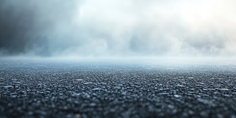 Creative blurry outdoor asphalt background with mist 