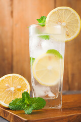 a glass of lemon ice, a refreshing drink, a drink to break the fast. Ramadan food and drink.