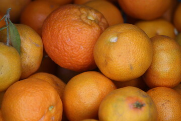 Fresh Tangerines Close Up