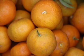 Fresh Tangerines Close Up