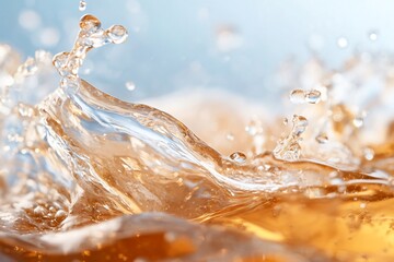 Close-up of amber liquid splashing. (1)