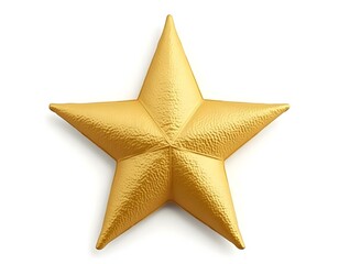 Obraz premium Brocaded Gold Star Isolated on White and Png Transparent Background. Christmas Decoration ia