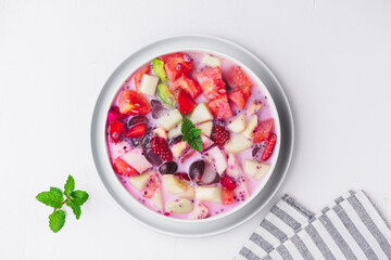 Fruit soap is a typical Indonesian drink, widely sold during the fasting month (Ramadan). Indonesian street food.