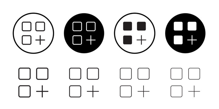 Add Widjet icon Flat line symbol