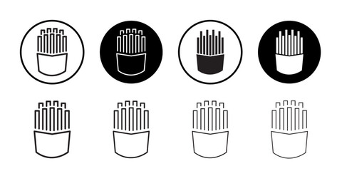 French fries icon Flat line symbol