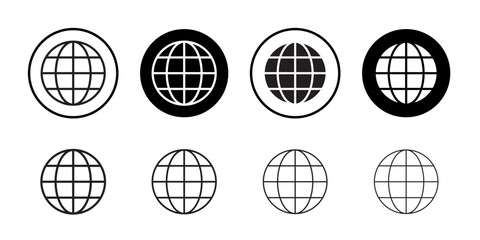 Globe icon Flat line symbol