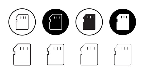 Memory card icon Flat line symbol