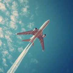 Fototapeta premium Airplane Performing Loop-the-Loop Against a Bright Vibrant Sky